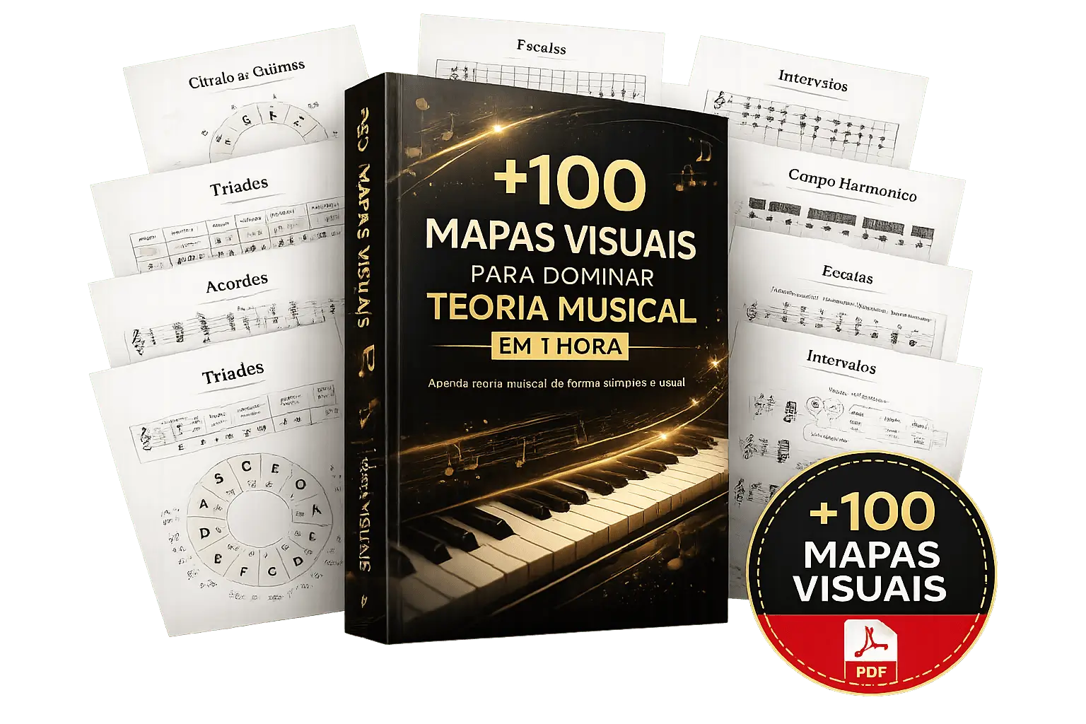 Mockup completo com todos os materiais e bônus